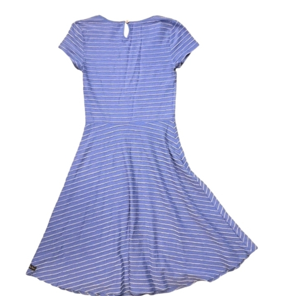 Matilda Jane Exploration Blue Beige Textured Striped Dress XS - Picture 2 of 13